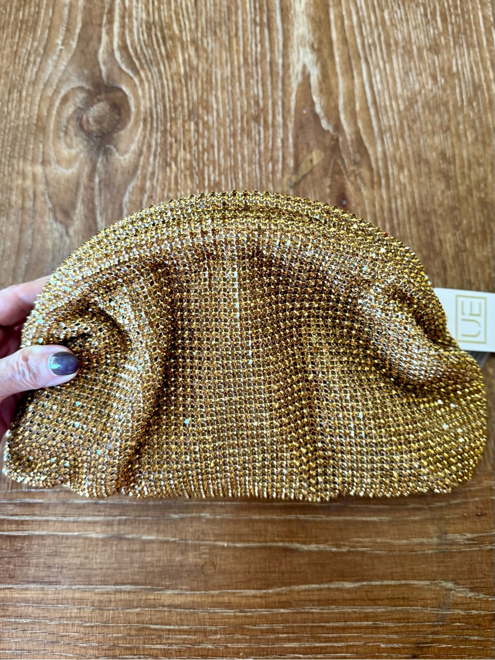 NWT Urban Expressions Mariah gold crystal evening bag - Picture 9 of 12